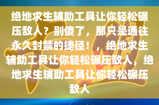 绝地求生辅助工具让你轻松碾压敌人？别傻了，那只是通往永久封禁的捷径！，绝地求生辅助工具让你轻松碾压敌人，绝地求生辅助工具让你轻松碾压敌人