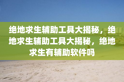 绝地求生辅助工具大揭秘，绝地求生辅助工具大揭秘，绝地求生有辅助软件吗