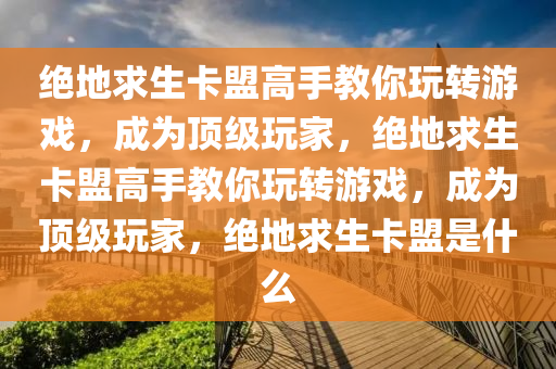 绝地求生卡盟高手教你玩转游戏，成为顶级玩家，绝地求生卡盟高手教你玩转游戏，成为顶级玩家，绝地求生卡盟是什么