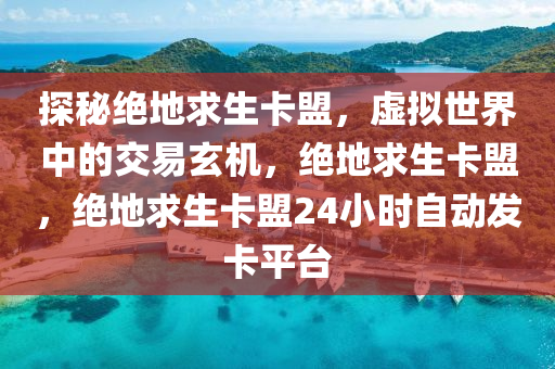 探秘绝地求生卡盟，虚拟世界中的交易玄机，绝地求生卡盟，绝地求生卡盟24小时自动发卡平台