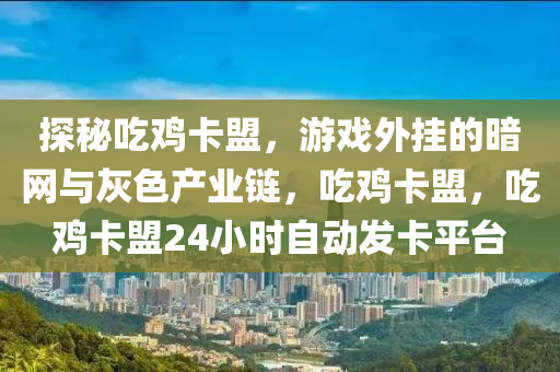 探秘吃鸡卡盟，游戏外挂的暗网与灰色产业链，吃鸡卡盟，吃鸡卡盟24小时自动发卡平台