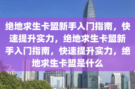 绝地求生卡盟新手入门指南，快速提升实力，绝地求生卡盟新手入门指南，快速提升实力，绝地求生卡盟是什么