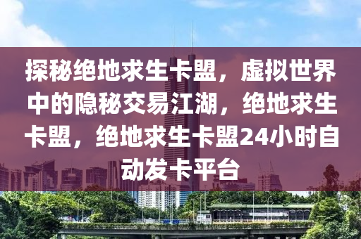 探秘绝地求生卡盟，虚拟世界中的隐秘交易江湖，绝地求生卡盟，绝地求生卡盟24小时自动发卡平台