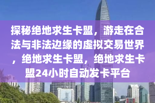 探秘绝地求生卡盟，游走在合法与非法边缘的虚拟交易世界，绝地求生卡盟，绝地求生卡盟24小时自动发卡平台