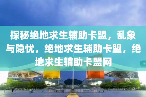 探秘绝地求生辅助卡盟，乱象与隐忧，绝地求生辅助卡盟，绝地求生辅助卡盟网