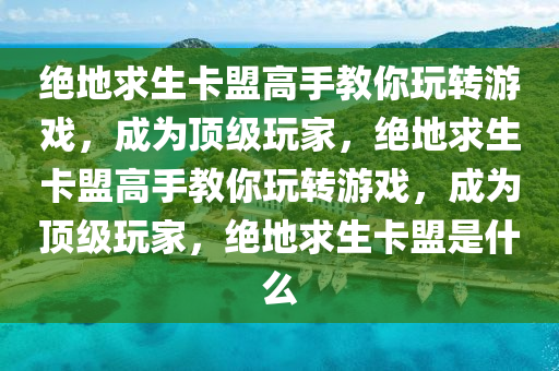 绝地求生卡盟高手教你玩转游戏，成为顶级玩家，绝地求生卡盟高手教你玩转游戏，成为顶级玩家，绝地求生卡盟是什么