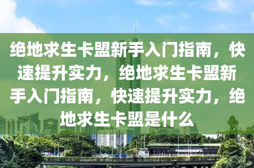 绝地求生卡盟新手入门指南，快速提升实力，绝地求生卡盟新手入门指南，快速提升实力，绝地求生卡盟是什么