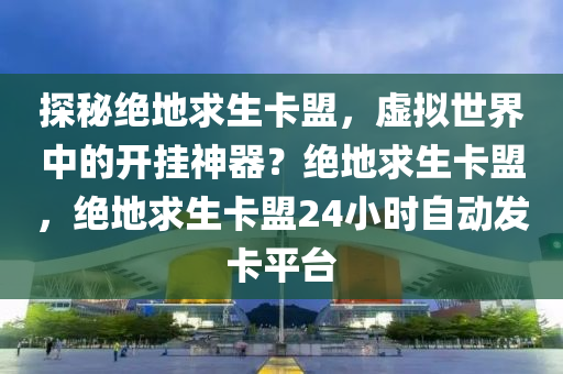 探秘绝地求生卡盟，虚拟世界中的开挂神器？绝地求生卡盟，绝地求生卡盟24小时自动发卡平台
