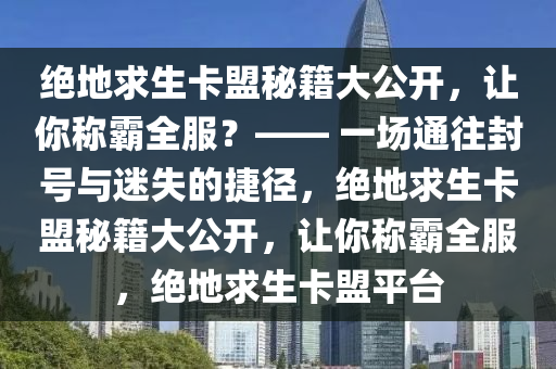 绝地求生卡盟秘籍大公开，让你称霸全服？—— 一场通往封号与迷失的捷径，绝地求生卡盟秘籍大公开，让你称霸全服，绝地求生卡盟平台