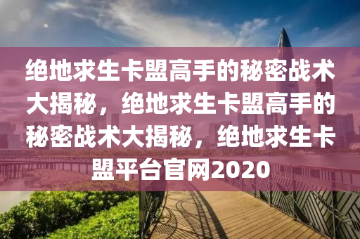 绝地求生卡盟高手的秘密战术大揭秘，绝地求生卡盟高手的秘密战术大揭秘，绝地求生卡盟平台官网2020