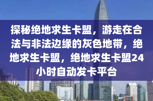 探秘绝地求生卡盟，游走在合法与非法边缘的灰色地带，绝地求生卡盟，绝地求生卡盟24小时自动发卡平台
