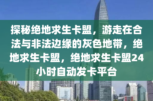 探秘绝地求生卡盟，游走在合法与非法边缘的灰色地带，绝地求生卡盟，绝地求生卡盟24小时自动发卡平台