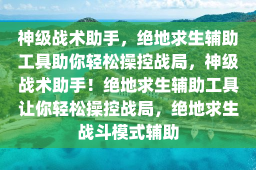 神级战术助手，绝地求生辅助工具助你轻松操控战局，神级战术助手！绝地求生辅助工具让你轻松操控战局，绝地求生战斗模式辅助