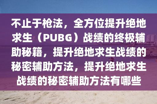 不止于枪法，全方位提升绝地求生（PUBG）战绩的终极辅助秘籍，提升绝地求生战绩的秘密辅助方法，提升绝地求生战绩的秘密辅助方法有哪些