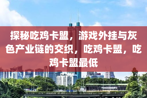 探秘吃鸡卡盟，游戏外挂与灰色产业链的交织，吃鸡卡盟，吃鸡卡盟最低