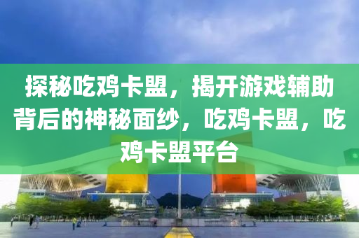 探秘吃鸡卡盟，揭开游戏辅助背后的神秘面纱，吃鸡卡盟，吃鸡卡盟平台