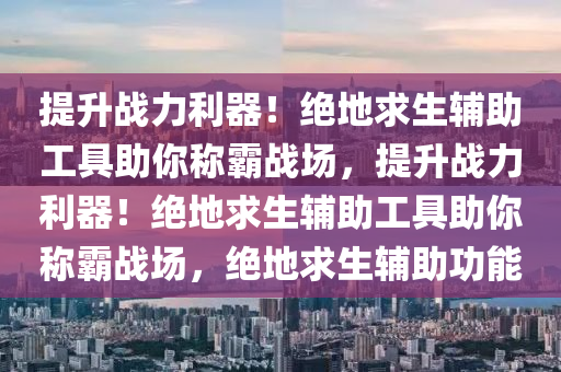 提升战力利器！绝地求生辅助工具助你称霸战场，提升战力利器！绝地求生辅助工具助你称霸战场，绝地求生辅助功能