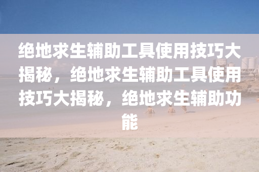 绝地求生辅助工具使用技巧大揭秘，绝地求生辅助工具使用技巧大揭秘，绝地求生辅助功能