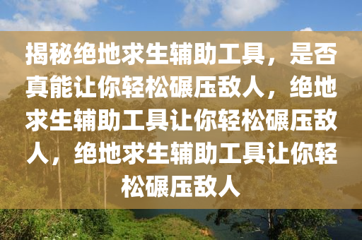 揭秘绝地求生辅助工具，是否真能让你轻松碾压敌人，绝地求生辅助工具让你轻松碾压敌人，绝地求生辅助工具让你轻松碾压敌人