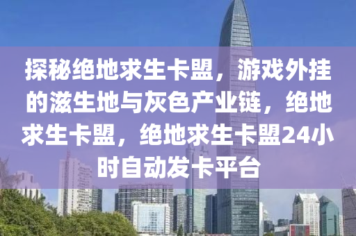 探秘绝地求生卡盟，游戏外挂的滋生地与灰色产业链，绝地求生卡盟，绝地求生卡盟24小时自动发卡平台