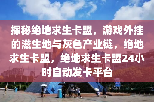 探秘绝地求生卡盟，游戏外挂的滋生地与灰色产业链，绝地求生卡盟，绝地求生卡盟24小时自动发卡平台