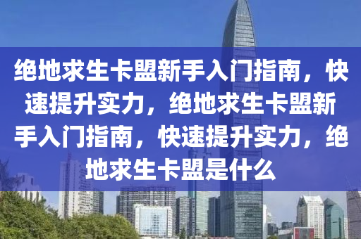 绝地求生卡盟新手入门指南，快速提升实力，绝地求生卡盟新手入门指南，快速提升实力，绝地求生卡盟是什么
