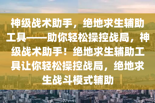 神级战术助手，绝地求生辅助工具——助你轻松操控战局，神级战术助手！绝地求生辅助工具让你轻松操控战局，绝地求生战斗模式辅助