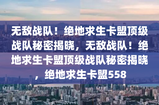 无敌战队！绝地求生卡盟顶级战队秘密揭晓，无敌战队！绝地求生卡盟顶级战队秘密揭晓，绝地求生卡盟558