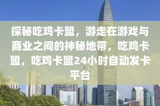 探秘吃鸡卡盟，游走在游戏与商业之间的神秘地带，吃鸡卡盟，吃鸡卡盟24小时自动发卡平台