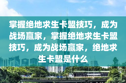 掌握绝地求生卡盟技巧，成为战场赢家，掌握绝地求生卡盟技巧，成为战场赢家，绝地求生卡盟是什么