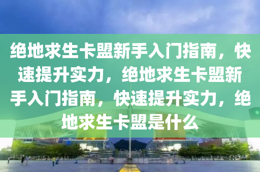 绝地求生卡盟新手入门指南，快速提升实力，绝地求生卡盟新手入门指南，快速提升实力，绝地求生卡盟是什么
