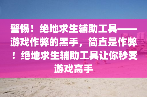 警惕！绝地求生辅助工具——游戏作弊的黑手，简直是作弊！绝地求生辅助工具让你秒变游戏高手