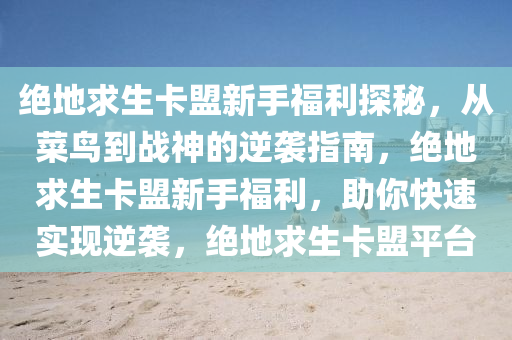 绝地求生卡盟新手福利探秘，从菜鸟到战神的逆袭指南，绝地求生卡盟新手福利，助你快速实现逆袭，绝地求生卡盟平台