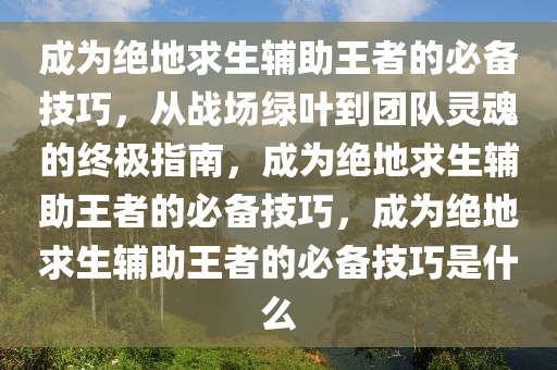 成为绝地求生辅助王者的必备技巧，从战场绿叶到团队灵魂的终极指南，成为绝地求生辅助王者的必备技巧，成为绝地求生辅助王者的必备技巧是什么