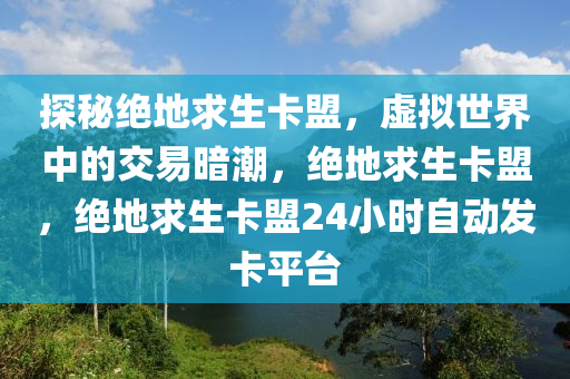 探秘绝地求生卡盟，虚拟世界中的交易暗潮，绝地求生卡盟，绝地求生卡盟24小时自动发卡平台