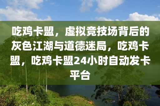 吃鸡卡盟，虚拟竞技场背后的灰色江湖与道德迷局，吃鸡卡盟，吃鸡卡盟24小时自动发卡平台