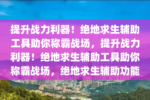 提升战力利器！绝地求生辅助工具助你称霸战场，提升战力利器！绝地求生辅助工具助你称霸战场，绝地求生辅助功能