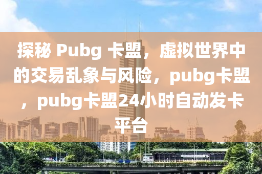 探秘 Pubg 卡盟，虚拟世界中的交易乱象与风险，pubg卡盟，pubg卡盟24小时自动发卡平台