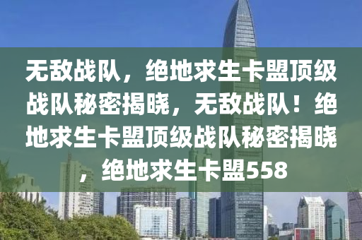 无敌战队，绝地求生卡盟顶级战队秘密揭晓，无敌战队！绝地求生卡盟顶级战队秘密揭晓，绝地求生卡盟558
