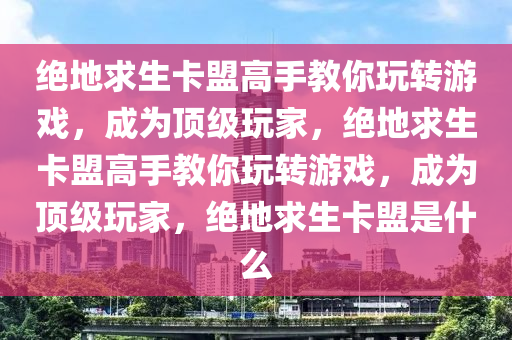 绝地求生卡盟高手教你玩转游戏，成为顶级玩家，绝地求生卡盟高手教你玩转游戏，成为顶级玩家，绝地求生卡盟是什么