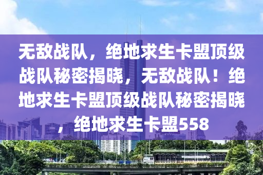 无敌战队，绝地求生卡盟顶级战队秘密揭晓，无敌战队！绝地求生卡盟顶级战队秘密揭晓，绝地求生卡盟558