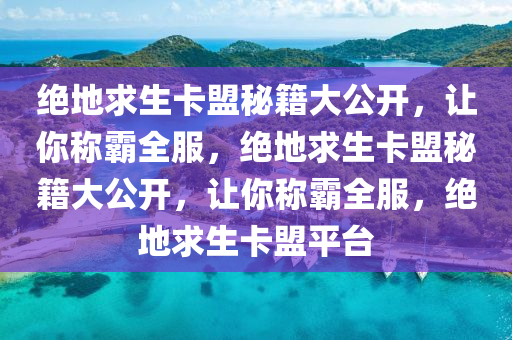绝地求生卡盟秘籍大公开，让你称霸全服，绝地求生卡盟秘籍大公开，让你称霸全服，绝地求生卡盟平台