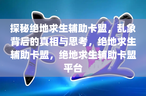 探秘绝地求生辅助卡盟，乱象背后的真相与思考，绝地求生辅助卡盟，绝地求生辅助卡盟平台