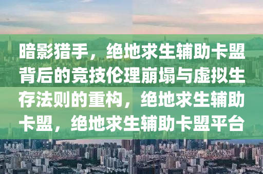 暗影猎手，绝地求生辅助卡盟背后的竞技伦理崩塌与虚拟生存法则的重构，绝地求生辅助卡盟，绝地求生辅助卡盟平台