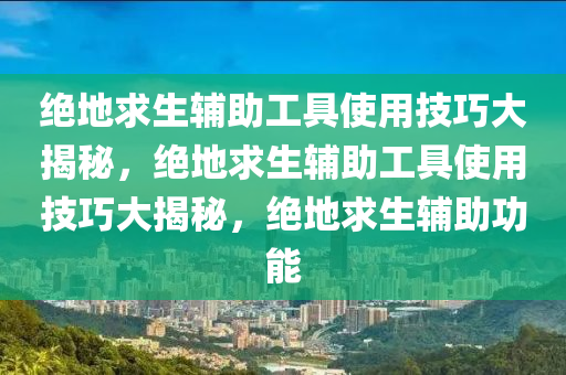 绝地求生辅助工具使用技巧大揭秘，绝地求生辅助工具使用技巧大揭秘，绝地求生辅助功能