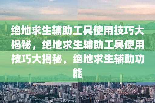 绝地求生辅助工具使用技巧大揭秘，绝地求生辅助工具使用技巧大揭秘，绝地求生辅助功能