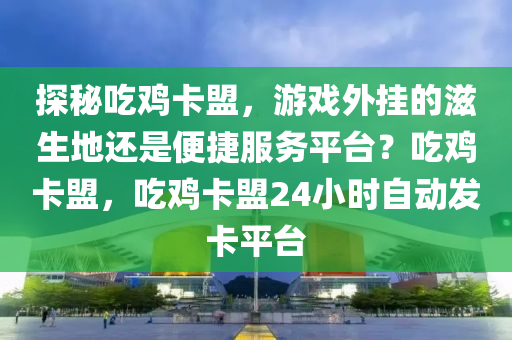 探秘吃鸡卡盟，游戏外挂的滋生地还是便捷服务平台？吃鸡卡盟，吃鸡卡盟24小时自动发卡平台