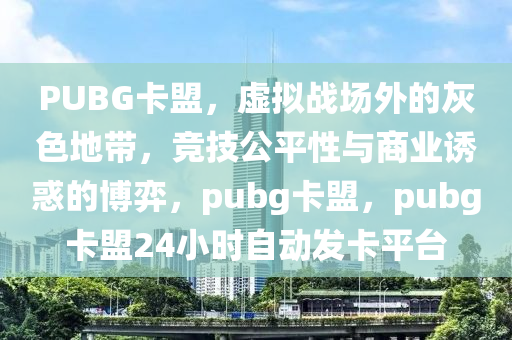 PUBG卡盟，虚拟战场外的灰色地带，竞技公平性与商业诱惑的博弈，pubg卡盟，pubg卡盟24小时自动发卡平台