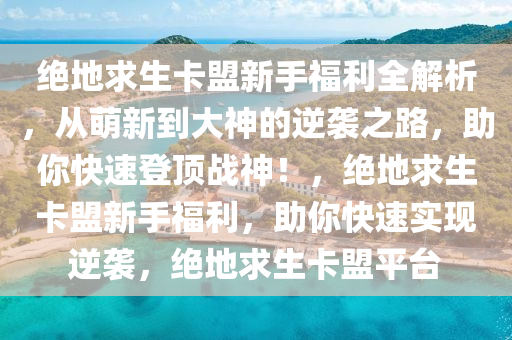 绝地求生卡盟新手福利全解析，从萌新到大神的逆袭之路，助你快速登顶战神！，绝地求生卡盟新手福利，助你快速实现逆袭，绝地求生卡盟平台
