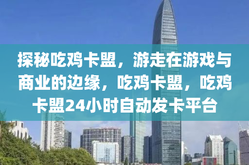 探秘吃鸡卡盟，游走在游戏与商业的边缘，吃鸡卡盟，吃鸡卡盟24小时自动发卡平台